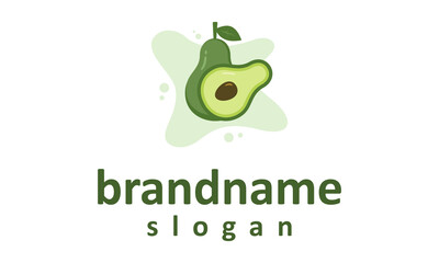 Fresh avocado logo design vector