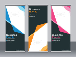 Business banner roll up set,standee banner template,Modern banner.