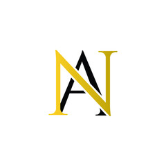 Initial Monogram letter NA AN Logo isolated in white