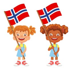 Norway flag in hand set