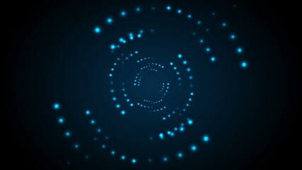 Dark blue abstract glowing round lightsbackground