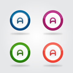 Modern colorful glossy button. creative glossy button design. place your icon and easy editable