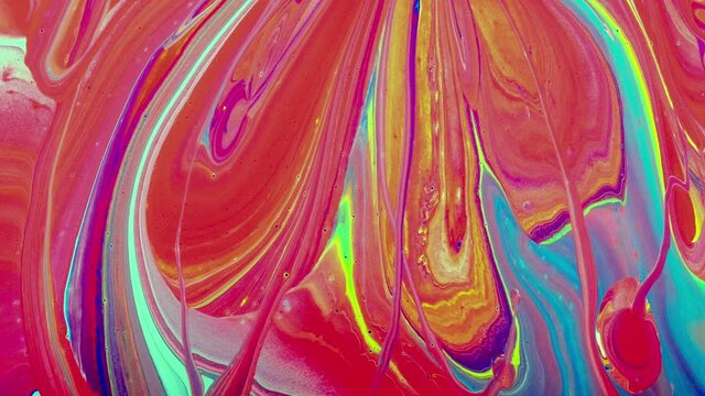 4K Footage, Colors splash background, Abstract liquid painting texture  closeup,  Luxury color  slow motion shot,
