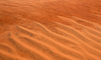 The sand pattern on desert dunes