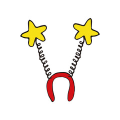 rim with star hand drawn doodle. single element for design icon, sticker, card, poster. new year, christmas, holiday, party, accessory, decoration