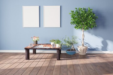 Modern interior design. 3D illustration