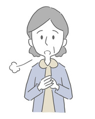 ほっとする高齢女性