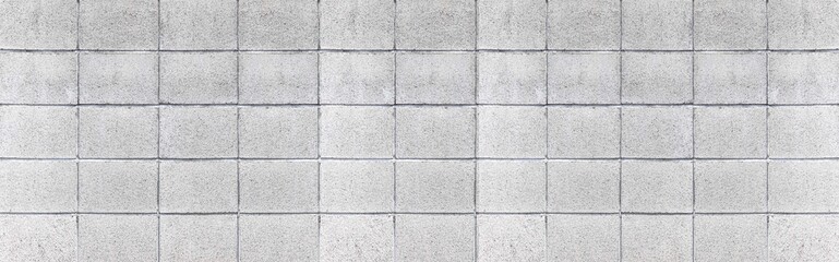 Panorama of Cement block fence pattern and seamless background