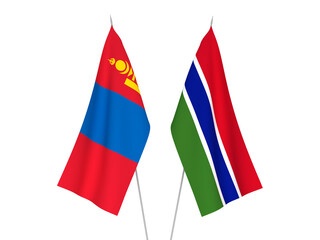 Republic of Gambia and Mongolia flags