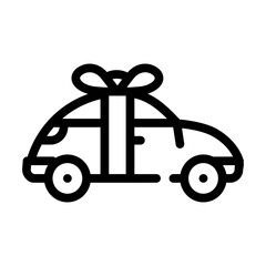 car raffle line icon vector isolated illustration