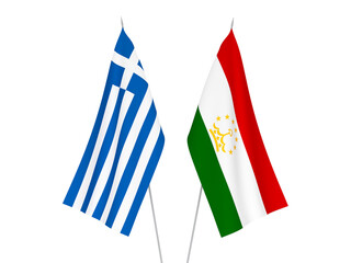 Greece and Tajikistan flags