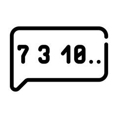 talking numbers line icon vector isolated illustration