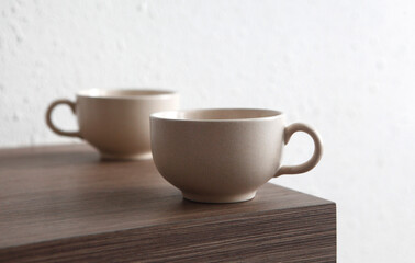 coffee cup on wooden table