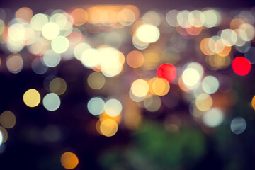 Blur defocus bokeh of light in the city with dark