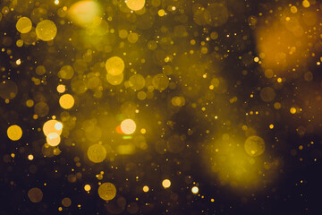 Fototapeta na wymiar Fantasy Abstract blur golden bokeh of lights colorful sparkle