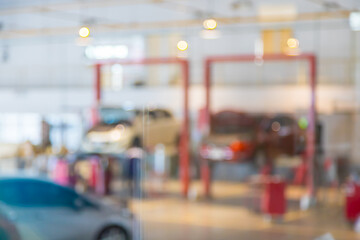 Blur Cars to repair and check the distance at the service center