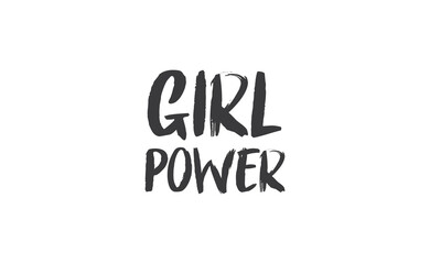 Fototapeta premium Girl power quote lettering. Calligraphy inspiration graphic design typography. Hand written card. Simple vector Female sign.