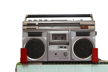 Fototapeta premium old radio cassette recorder
