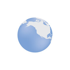 Naklejka premium Sign of Earth planet blue sphere or ball flat vector illustration isolated.