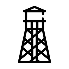 water tower line icon vector isolated illustration