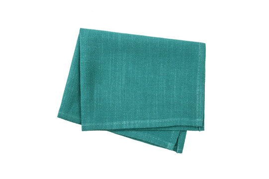 Green napkins isolated on white