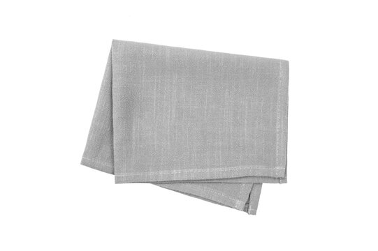 Gray napkin isolated on white background.