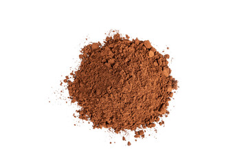 Pile of Cocoa  powder isolated on white background.