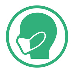 緑のマスク横顔（左向き）