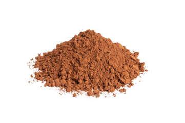 Cocoa powder isolated on white background