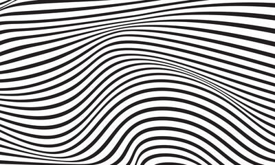 Abstract wave vector background. white and black curved line stripe. modern waves. wavy lines pattern. geometric line stripes. Trendy wavy background. 