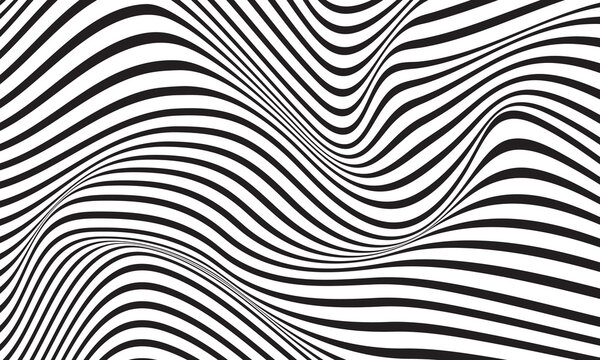 Abstract wave vector background. white and black curved line stripe. modern waves. wavy lines pattern. geometric line stripes. Trendy wavy background. © aqilah