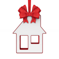 trinket house on white background. isolated 3d illustration