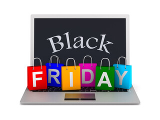 black friday on white background. Isolated 3D illustration