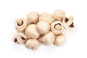 Fresh Champignon mushrooms, isolated on white background