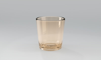3d rendering of water cup or empty glass isolated on white background.