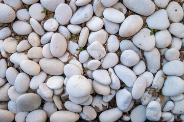 round white smooth river rocks clusted together