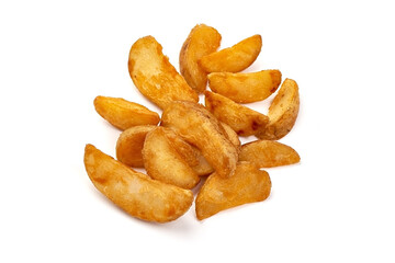 Baked Potato Wedges, isolated on a white background