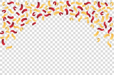 3d random red and gold confetti falling