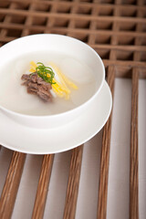korean food, rice cake soup - tteokguk