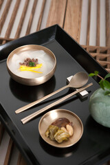 korean food, rice cake soup - tteokguk