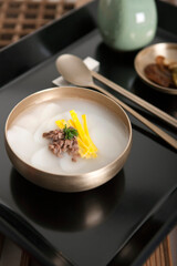 korean food, rice cake soup - tteokguk