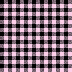 Tartan Valentine's Day Pink plaid. Scottish pattern in black and pink cage. Scottish cage. Traditional Scottish checkered background. Seamless fabric texture. Vector illustration