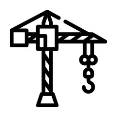 construction crane line icon vector isolated illustration