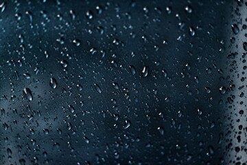 Rain texture drops on glass black background