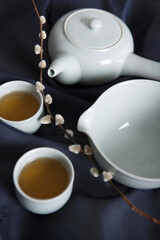 tea set and bowl