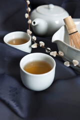 tea set and bowl