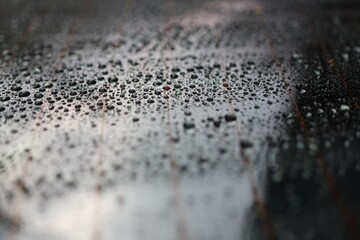 Rain drops on a gray background.