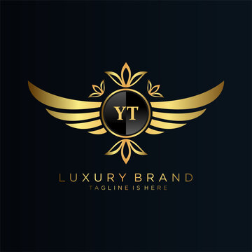 YT Letter Initial with Royal Template.elegant with crown logo vector, Creative Lettering Logo Vector Illustration.