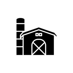 Barn, farm icon with glyph style vector for your web design