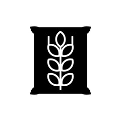 Grain bag, seed sack icon with glyph style vector for your web design